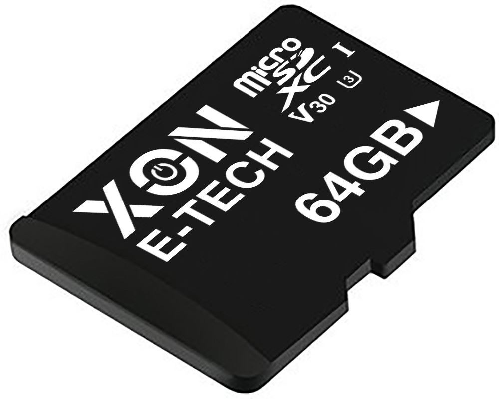 Карта памяти XON microSDXC 64GB Class 30 (V30) UHS-II/U3 + SD adapter (MCSX3064BA)