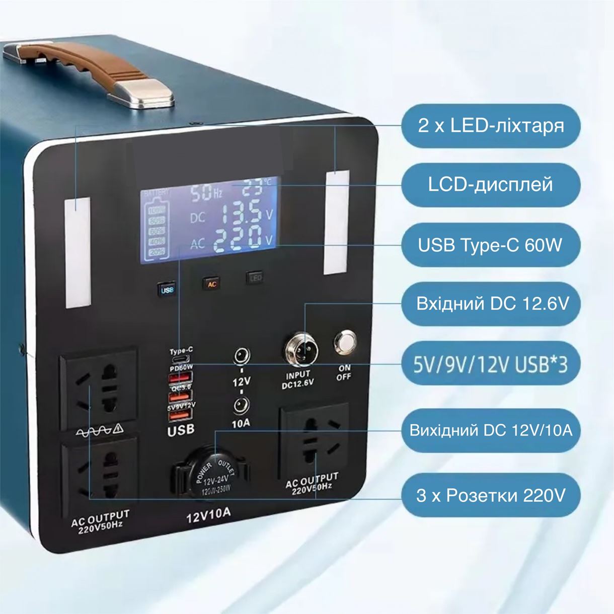 Зарядная станция XON 1024Вт*ч 1000Вт PowerStation XE1010 (PSXE100102B)