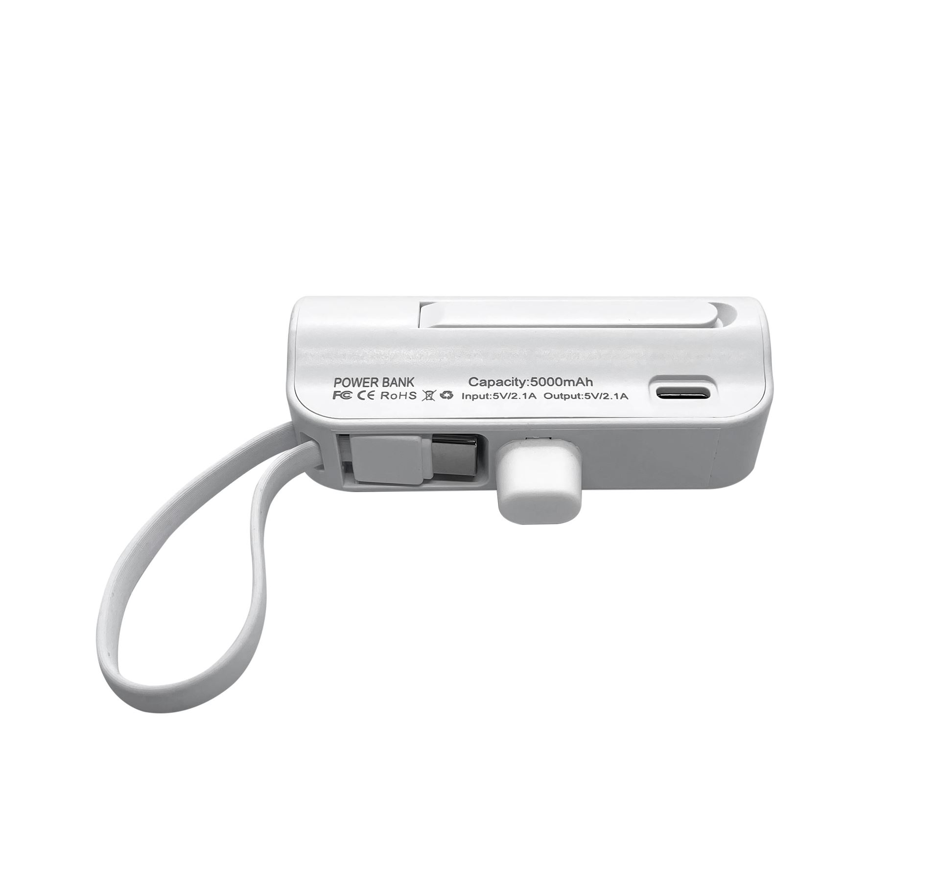 Портативна міні-батарея 5000 mAh XON PowerBank MiniCharge Lightning + USB Type-C (DCL5LC 6761) Біла
