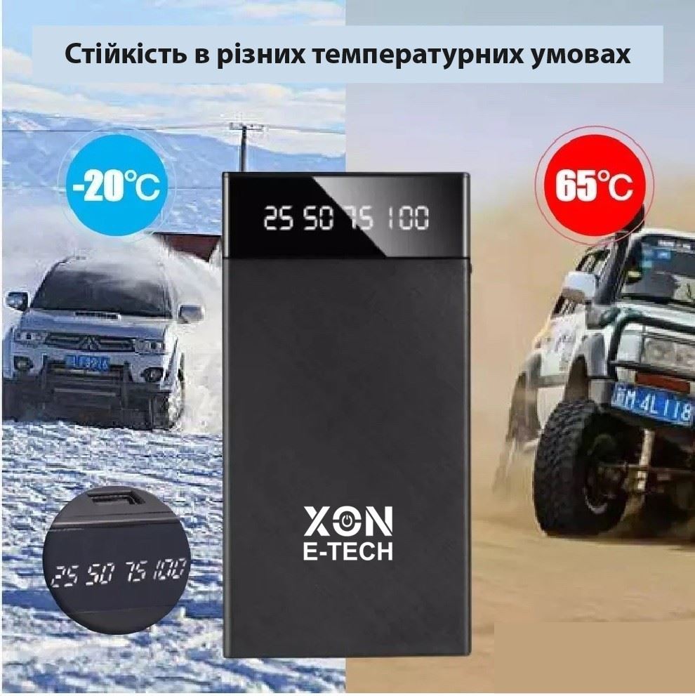 Портативна батарея 10000 mAh з функцією автозапуску XON PowerBank AutoCharge (TC1F) Black (5060948065856)