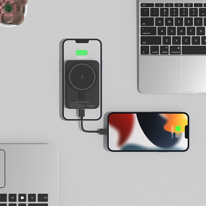 Портативна бездротова батарея XON PowerBank Magsafe Stand 5000 mAh Black