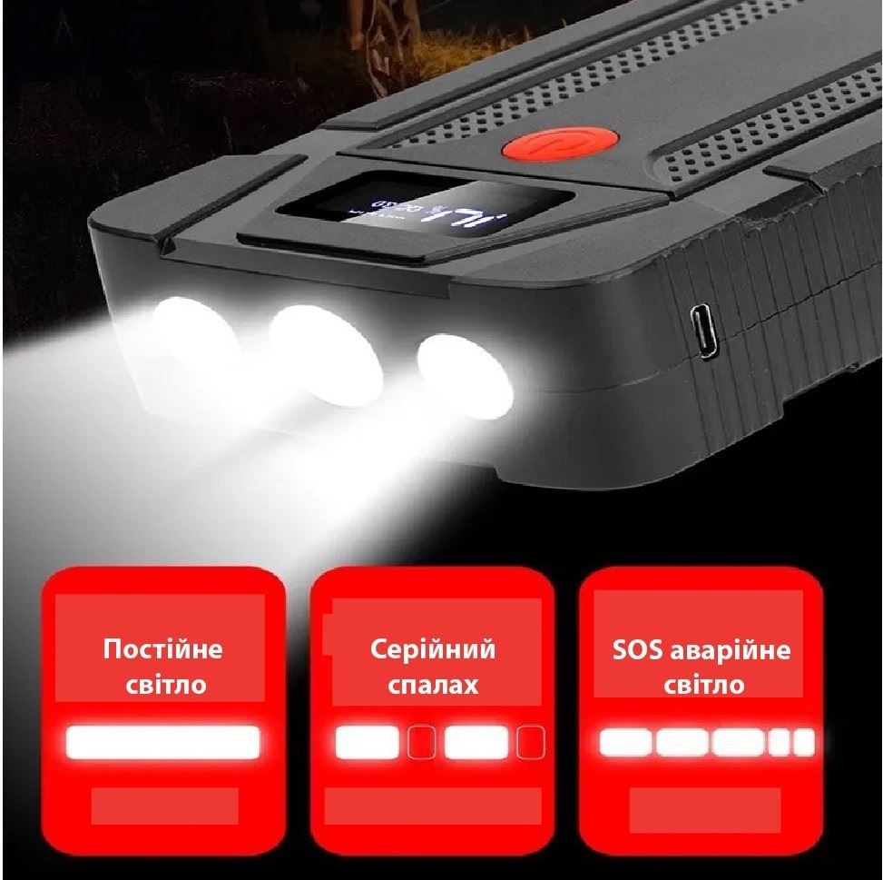 Портативна батарея з функцією автозапуску XON PowerBank AutoCharge (TC1N) 20000 mAh 500A (peak 800A) Black