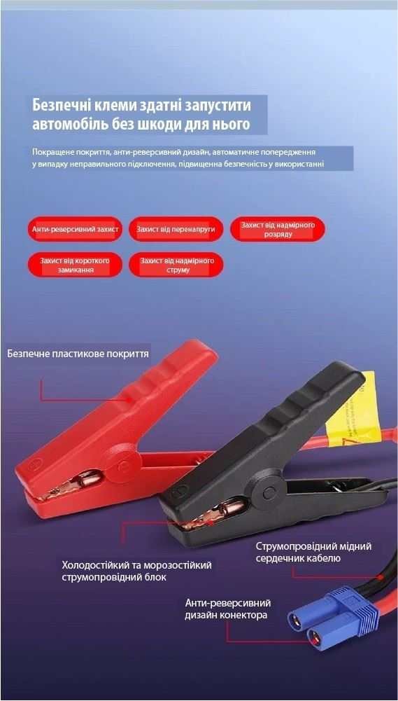 Портативна батарея з функцією автозапуску XON PowerBank AutoCharge (TC1N) 20000 mAh 500A (peak 800A) Black