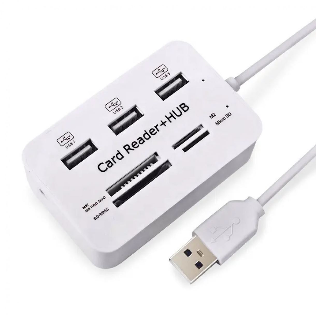 USB-хаб XON SmartHub SD/TF + 3xUSB3.0 Білий (UHAHP070033B 5078)