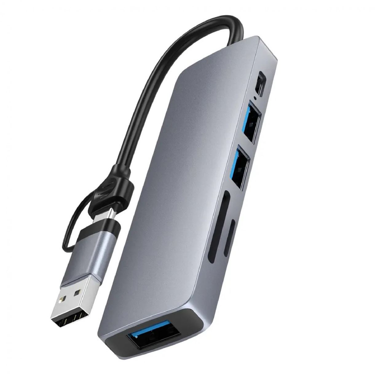 USB-хаб XON SmartLink SD + Type-C + USB3.0 + 2хUSB2.0 Grey (XUUHP062322G)