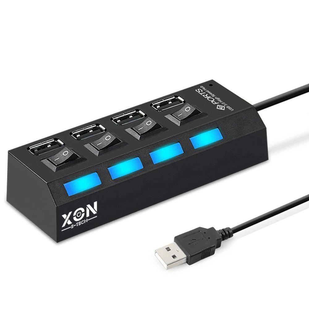 USB-хаб XON SmartHub Switch 4хUSB2.0 Чорний (UHASP040042B 5016)
