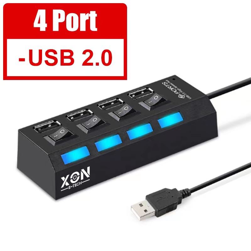 USB-хаб XON SmartHub Switch 4хUSB2.0 Чорний (UHASP040042B 5016)