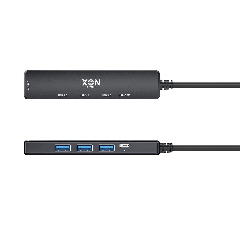 USB-хаб XON SmartHub 5 в 1 (USB3.0, 3хUSB2.0, Type-C) Чорний (UHCHP052332B 5108)