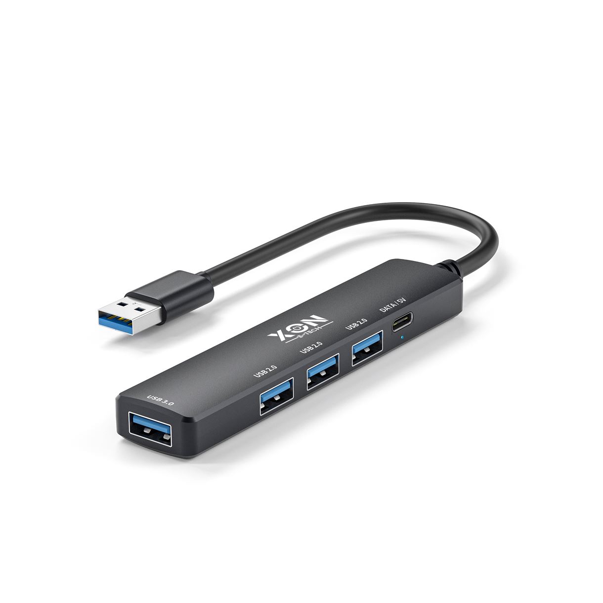 USB-хаб XON SmartHub 5 в 1 USB3.0 (4xUSB3.0 + Type-C) Чорний (UHAHP055300B 5115)