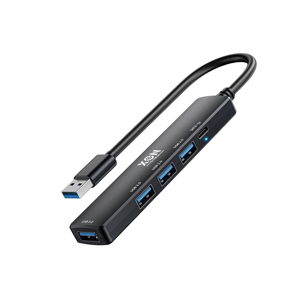 USB-хаб XON SmartHub 5 в 1 USB3.0 (4xUSB3.0 + Type-C) Чорний (UHAHP055300B 5115)