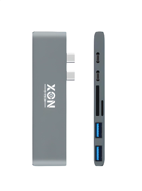 USB-хаб XON SmartHub Pro 7 в 1 (HDMI, SD/TF, 2xType-C, 2xUSB3.0) Сірий (UHCCP074300G 5191)