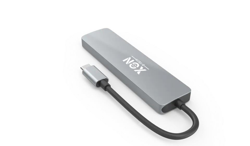 USB-хаб XON SmartHub 6 в 1 (SD/TF + Type-C + USB3.0 + 2хUSB2.0) Сірий (UHCHP062322G 5139)