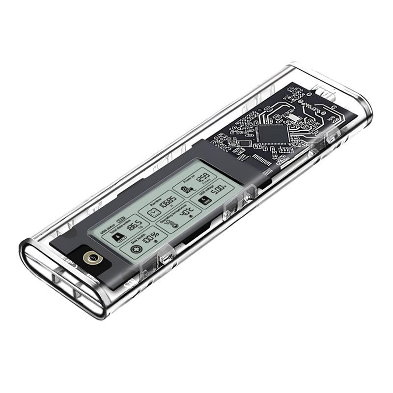 Внешний карман с дисплеем XON MemoryCase для M.2 NVMe (PCIe) USB 3.1 Type-C (XSC4C13NV1PT 2148) Прозрачный