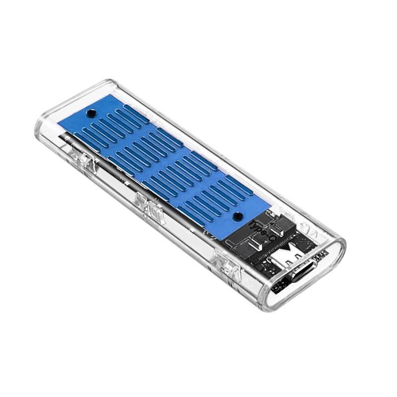 Внешний карман с радиатором XON MemoryCase для M.2 NVMe (PCIe) USB 3.1 Type-C (XSC5C13NV1PT 2155) Прозрачный