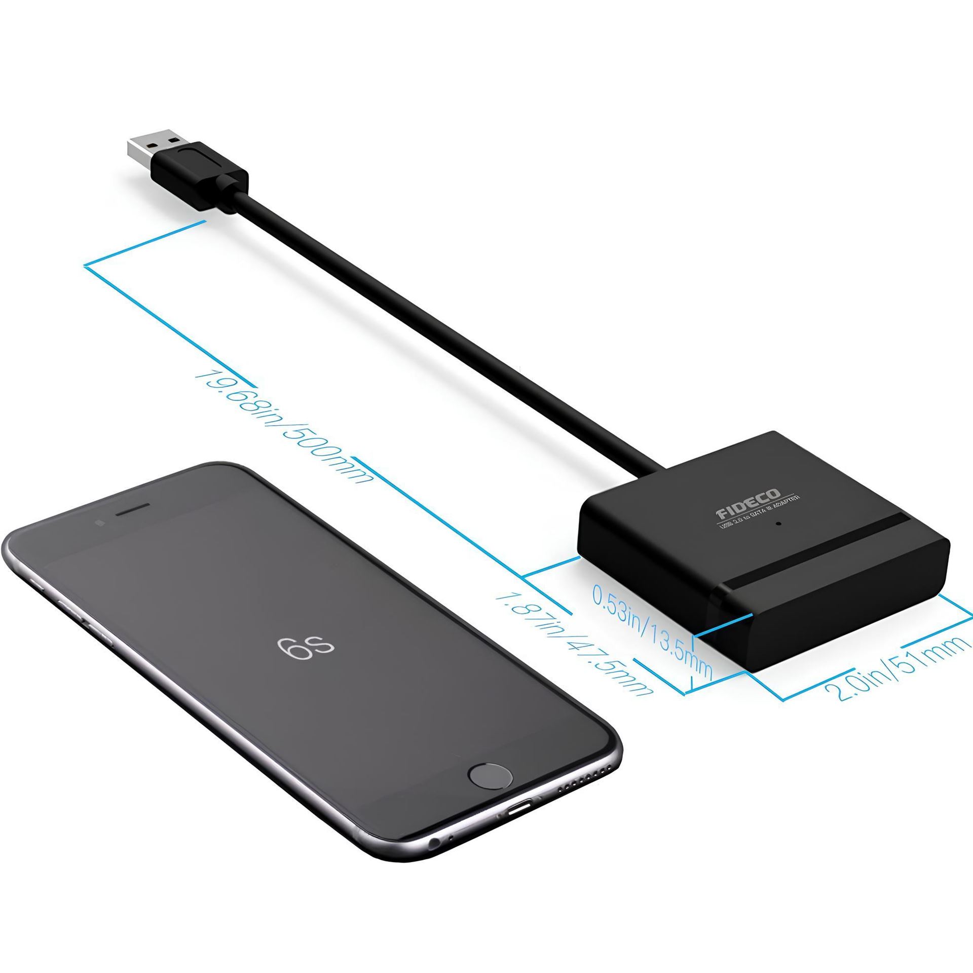 Адаптер Fideco для 2.5" SATA HDD/SSD USB 3.0 (FMC1WA0SA1PB 2667) Черная