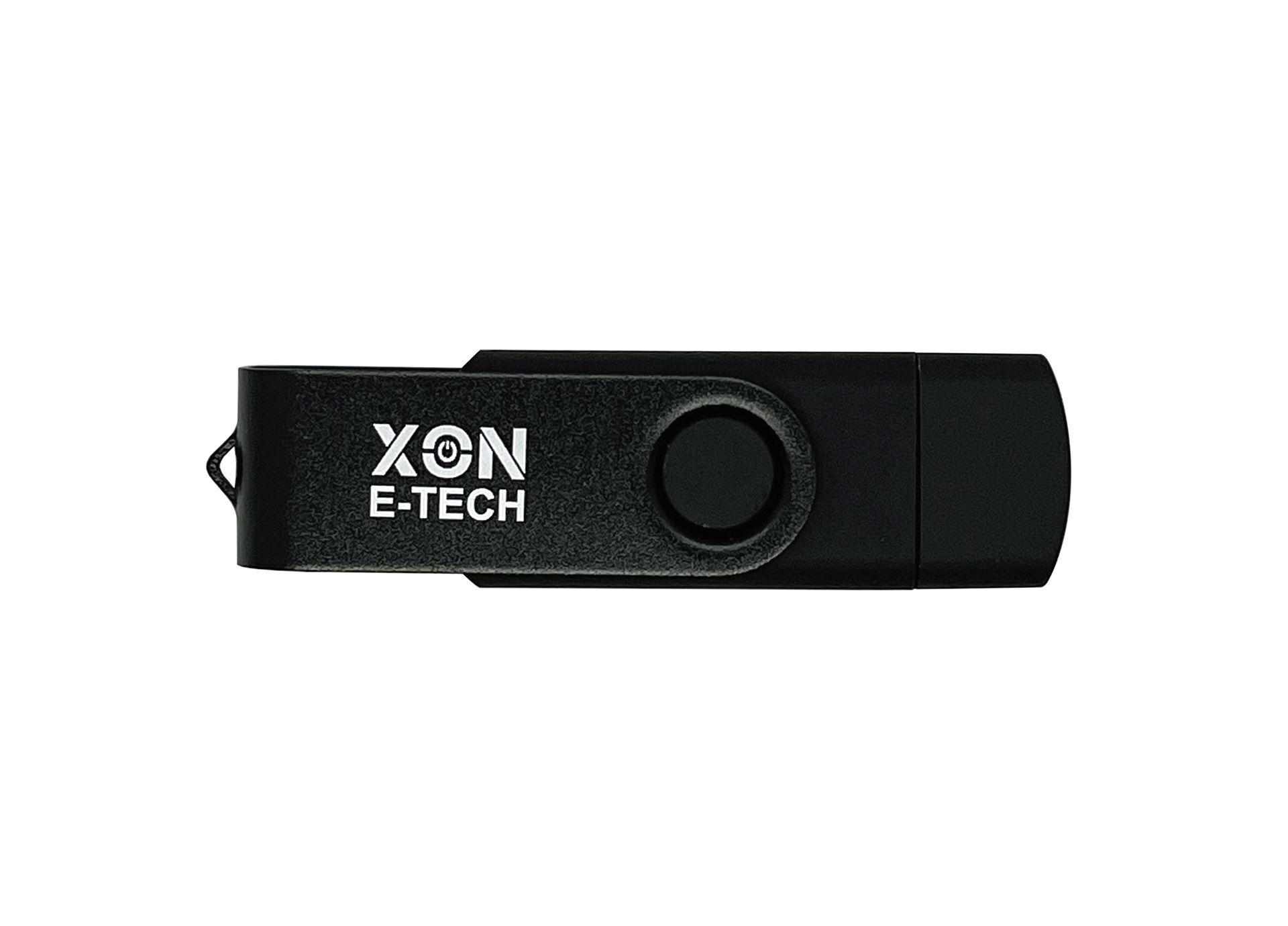 Флеш-накопитель XON FlashDrive DuoConnect 128GB (USB 2.0 + USB Type-C) Черный (FX2DR128PB 7539)