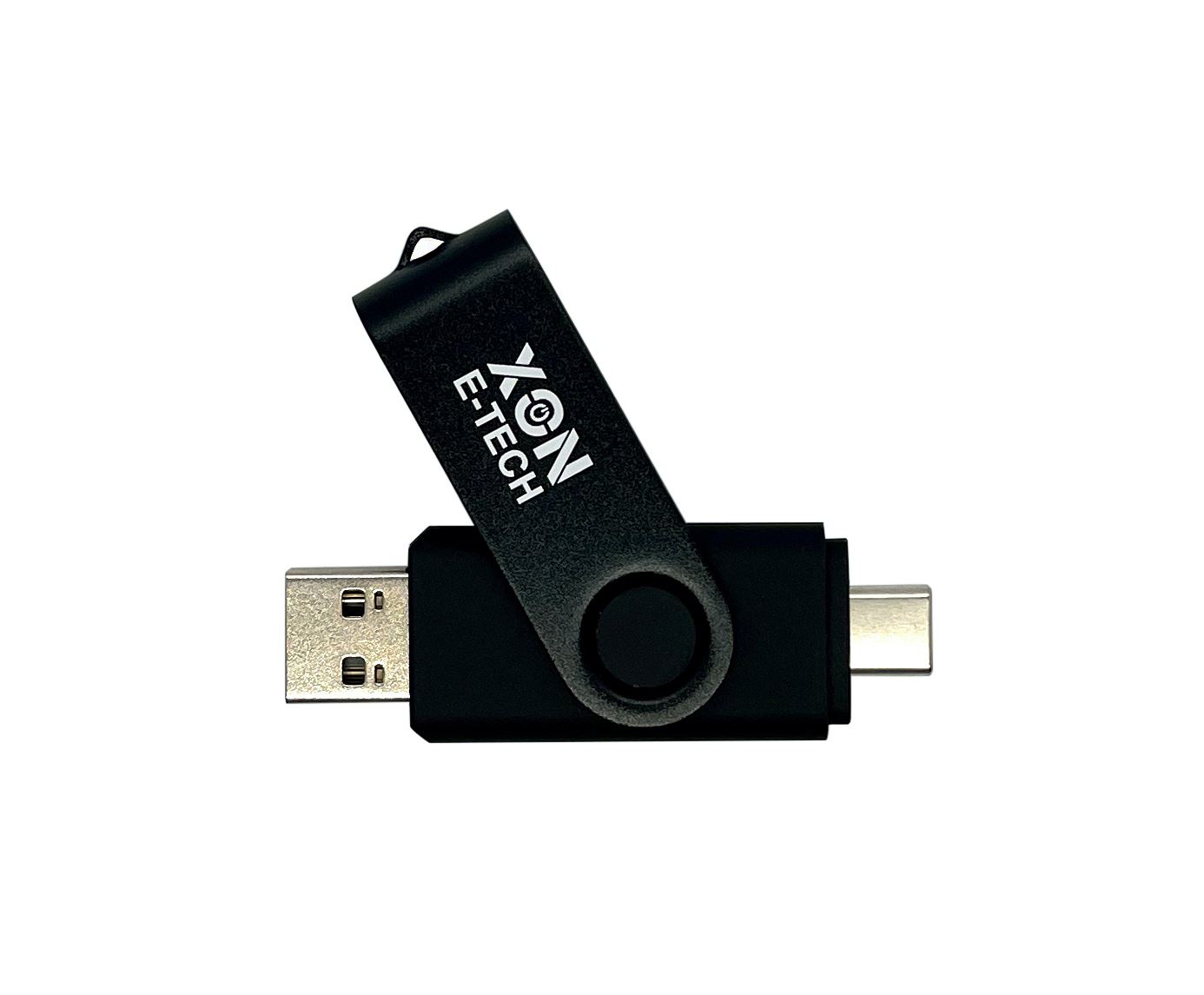 Флеш-накопитель XON FlashDrive DuoConnect 128GB (USB 2.0 + USB Type-C) Черный (FX2DR128PB 7539)
