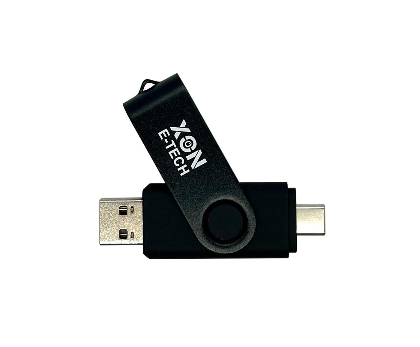 Флеш-накопитель XON FlashDrive DuoConnect 128GB (USB 3.0 + USB Type-C) Черный (FX3DR128PB 7546)