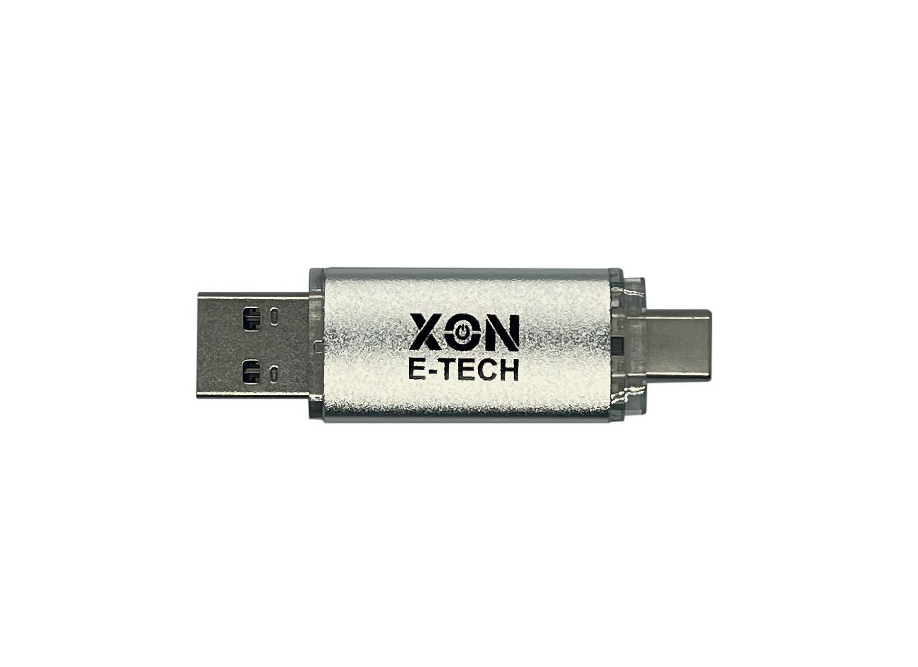 Флеш-накопитель XON FlashDrive DuoConnect 128GB (USB 2.0 + USB Type-C) Серый (FX2DX128MS 7591)