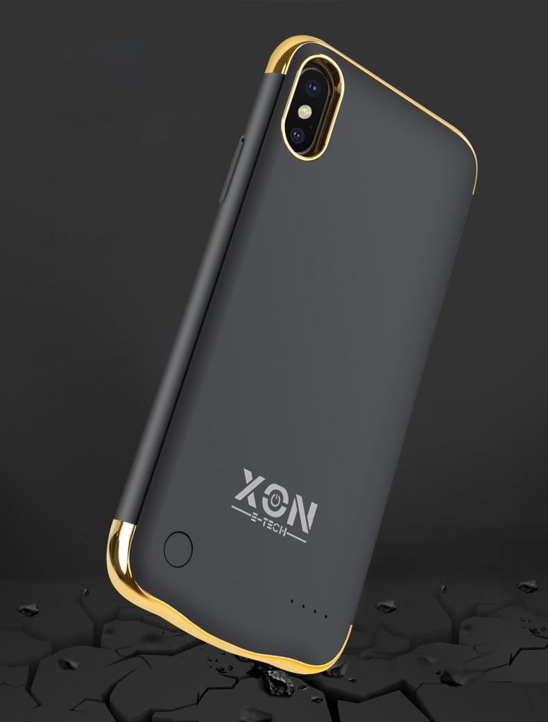 Чохол-акумулятор XON PowerCase для iPhone X/XS 5500 mAh Чорний/Золотий (PCBS1110055G 2506)